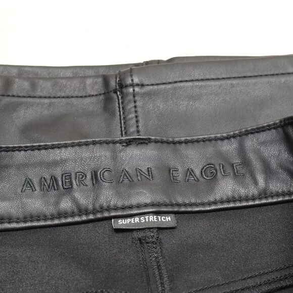 AMERICAN EAGLE SUPER STRETCH FAUX LEATHER MINI SKIRT - Picture 4 of 4